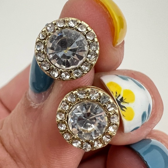 kate spade Jewelry - Kate Spade Circle Halo Stud Earrings, Gold Tone